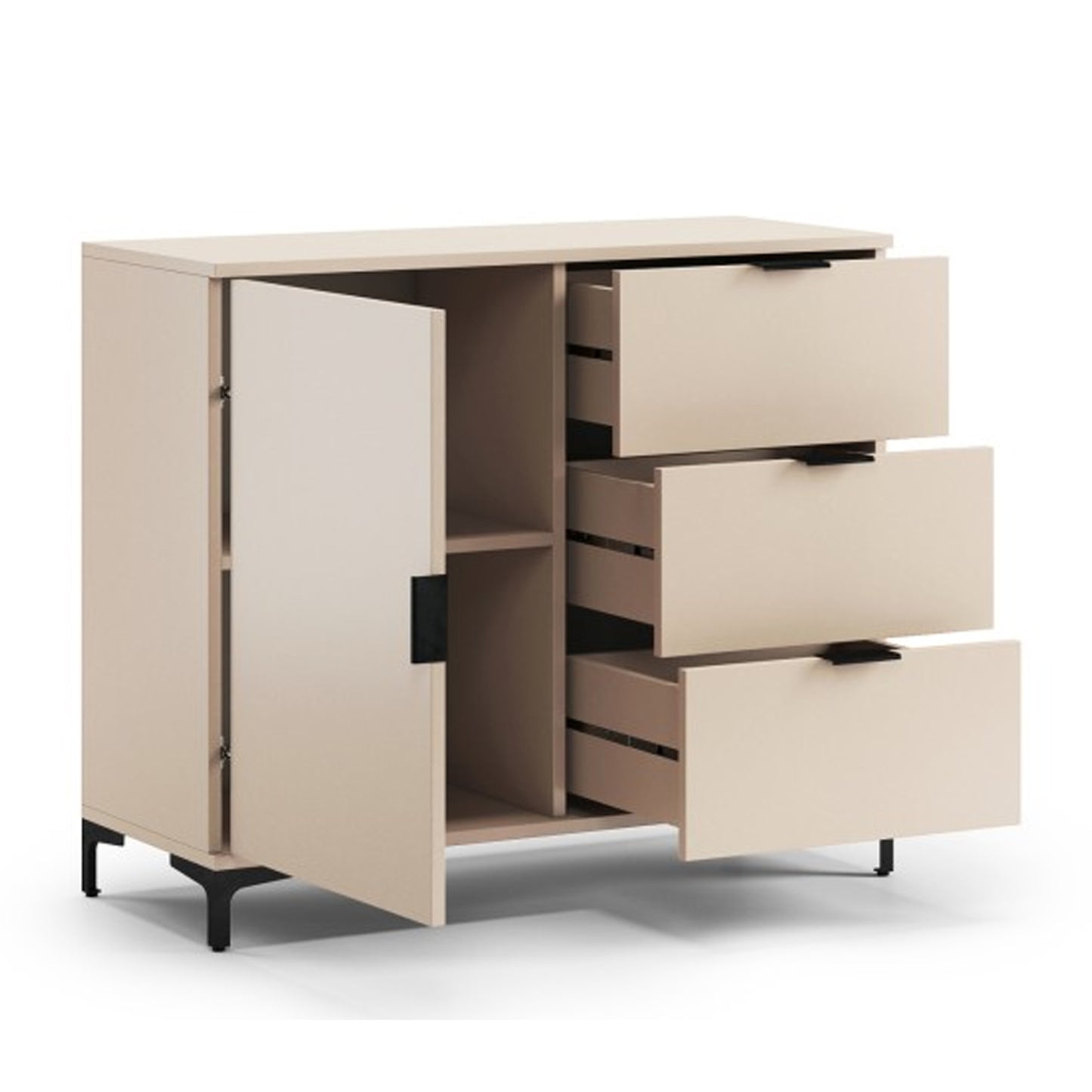 Lana Modern Sideboard with Drawers and Cabinet – Beige