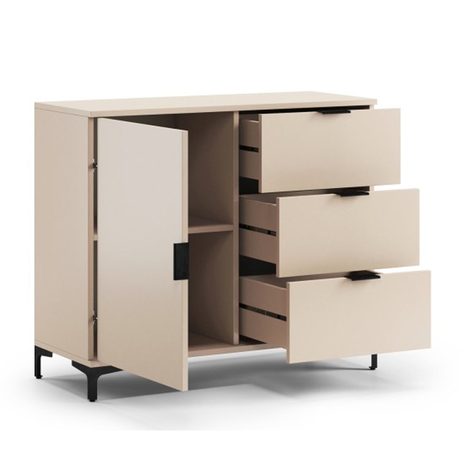 Lana Modern Sideboard with Drawers and Cabinet – Beige