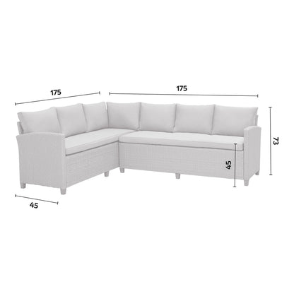 Malaga Rattan Garden Lounge Set with Table, Sofas and Cushioned Stools - Brown