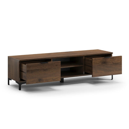 Lana Modern TV Stand with Open Shelving - Elegant Walnut