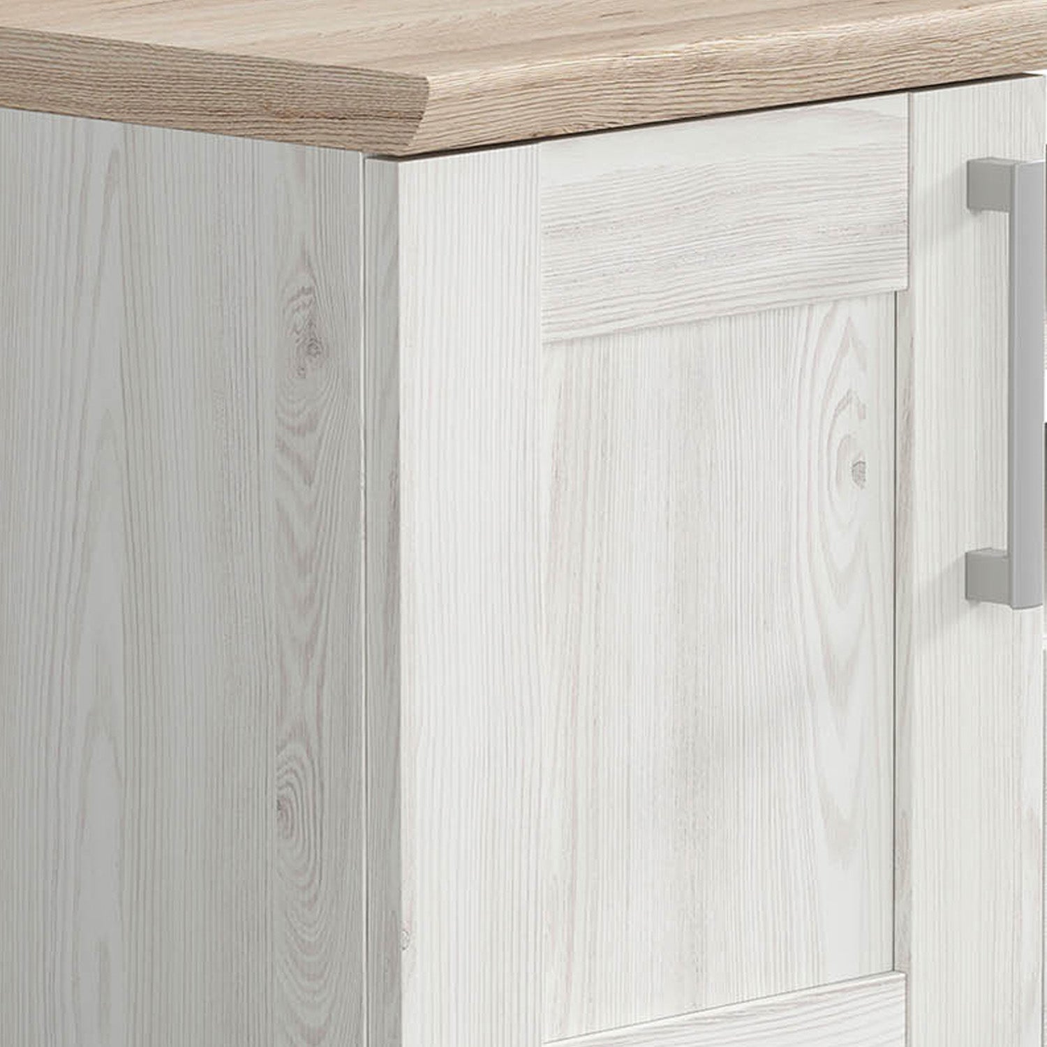 Romance Scandinavian Style Full Wall Unit with Storage - White Sibiu Larch