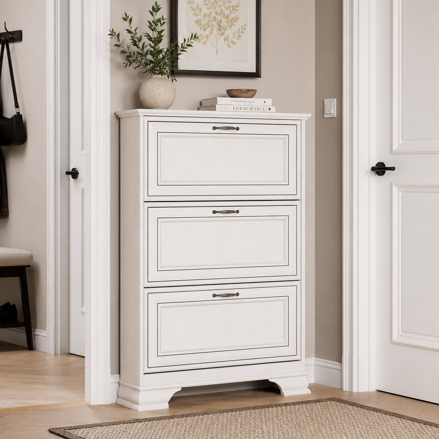 Tilda Elegant Shoe Cabinet – Fineline Crema