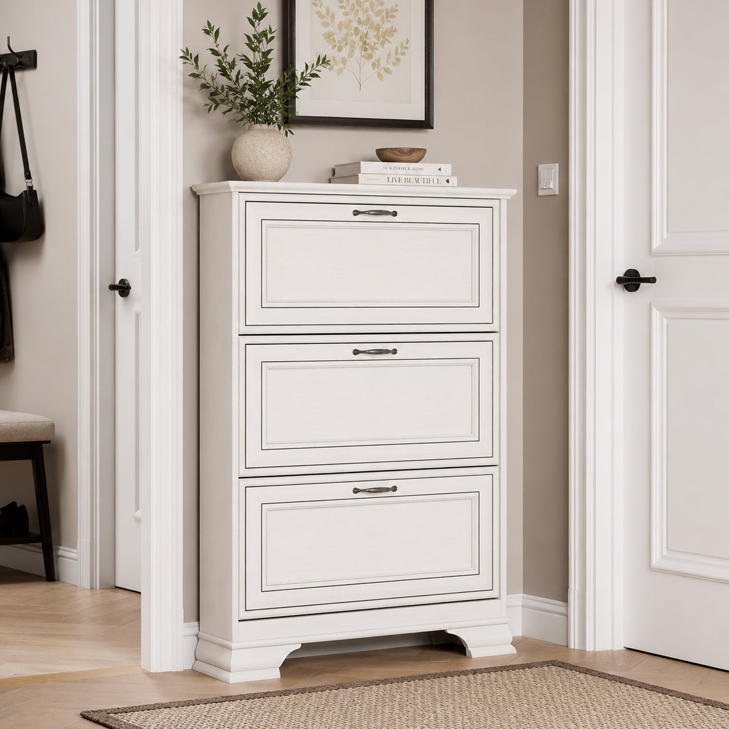 Tilda Elegant Shoe Cabinet – Fineline Crema