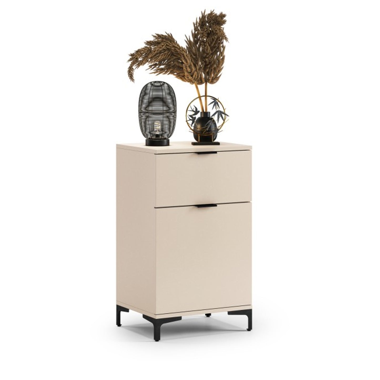 Lana Modern Slim Sideboard with Drawer and Cupboard – Beige