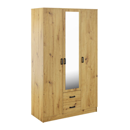 Theda Wardrobe with Mirror and Drawers - Artisan Oak