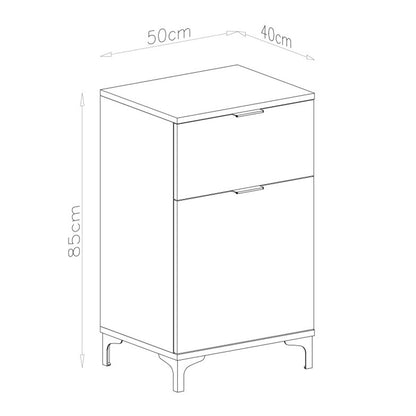 Lana Modern Slim Sideboard with Drawer and Cupboard – Beige