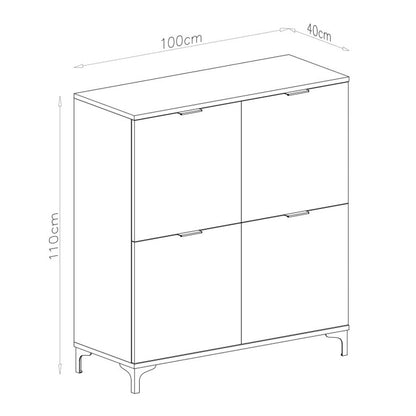 Lana Modern Sideboard with Four Doors - Beige