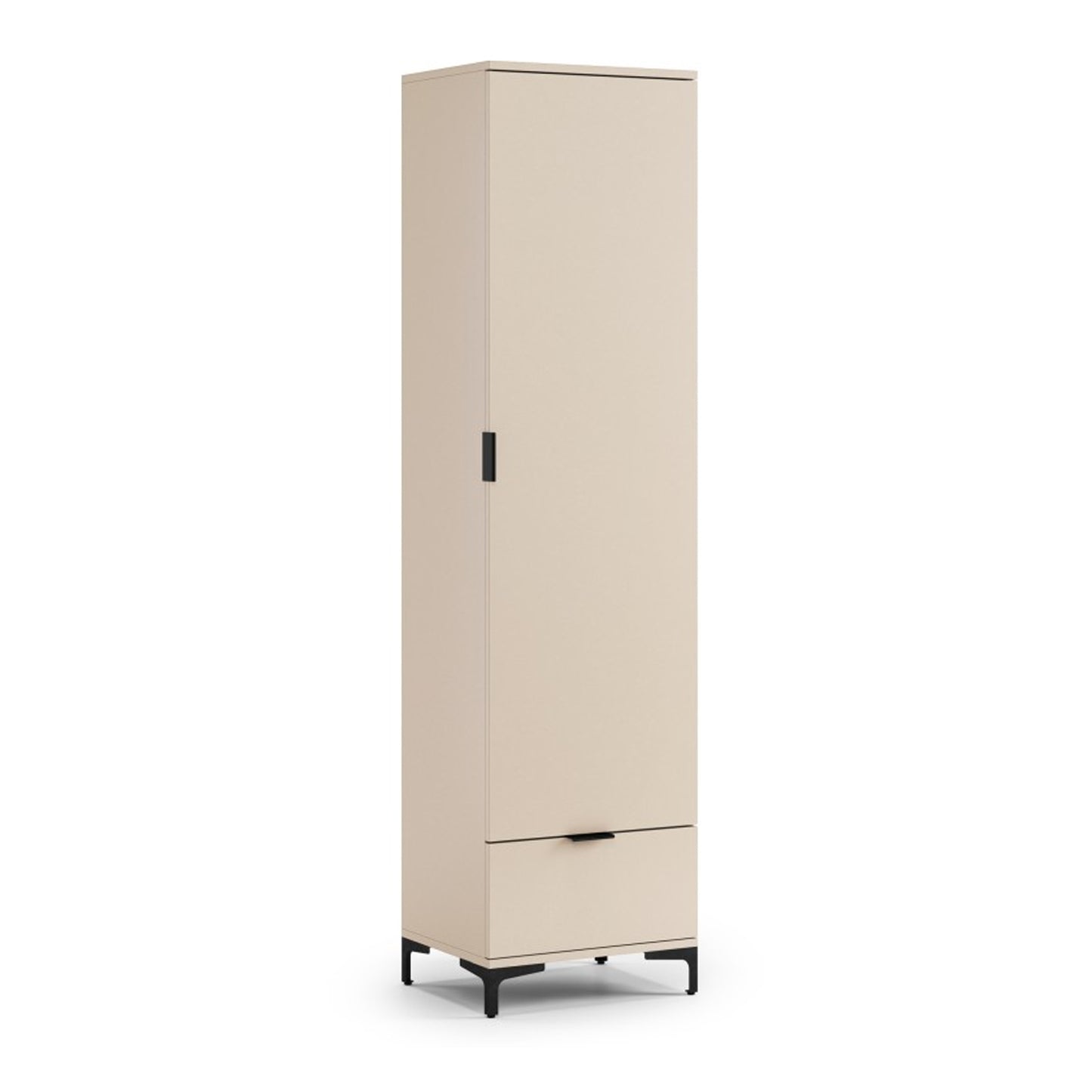Lana Modern Tall Cabinet with Door and Drawer – Beige