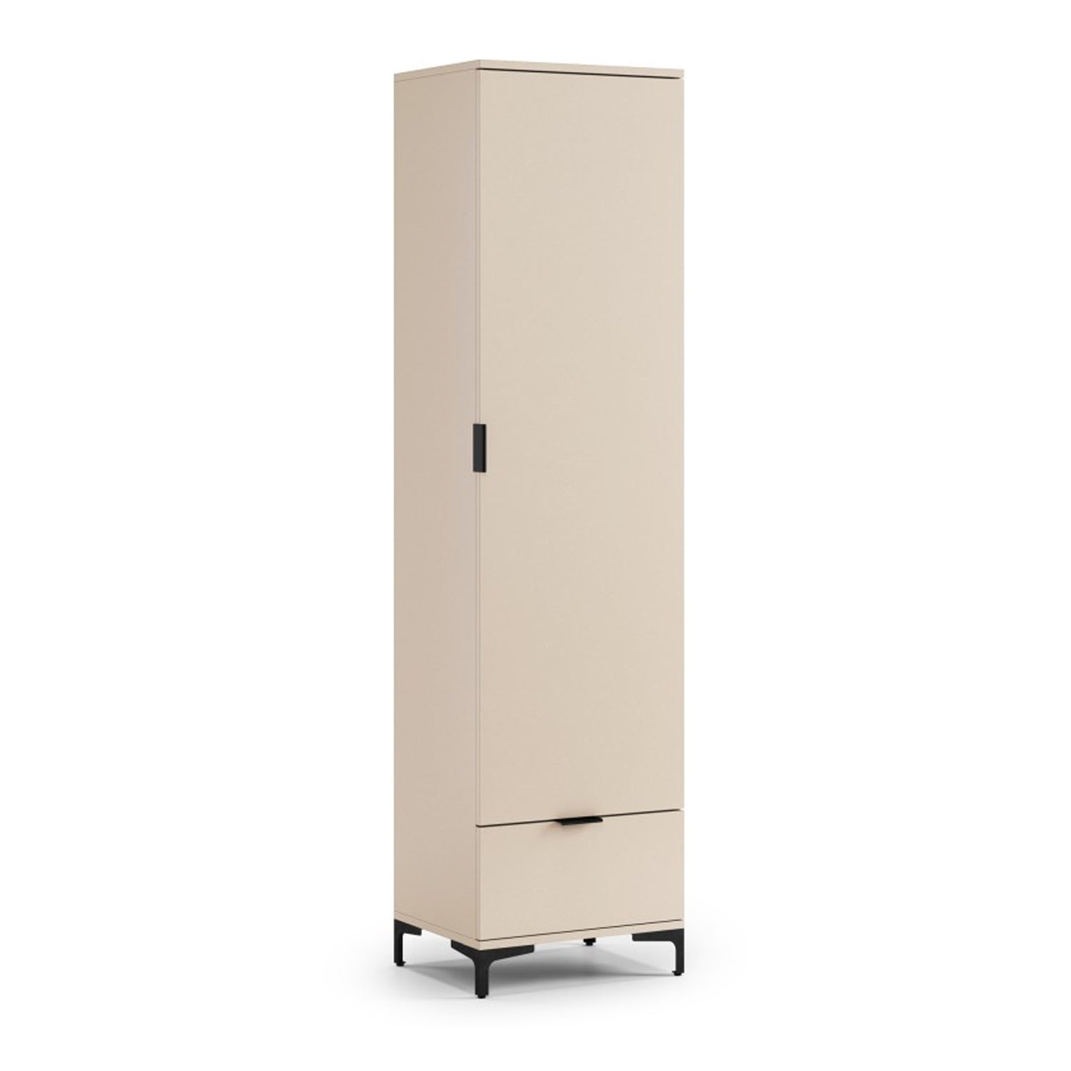 Lana Modern Tall Cabinet with Door and Drawer – Beige