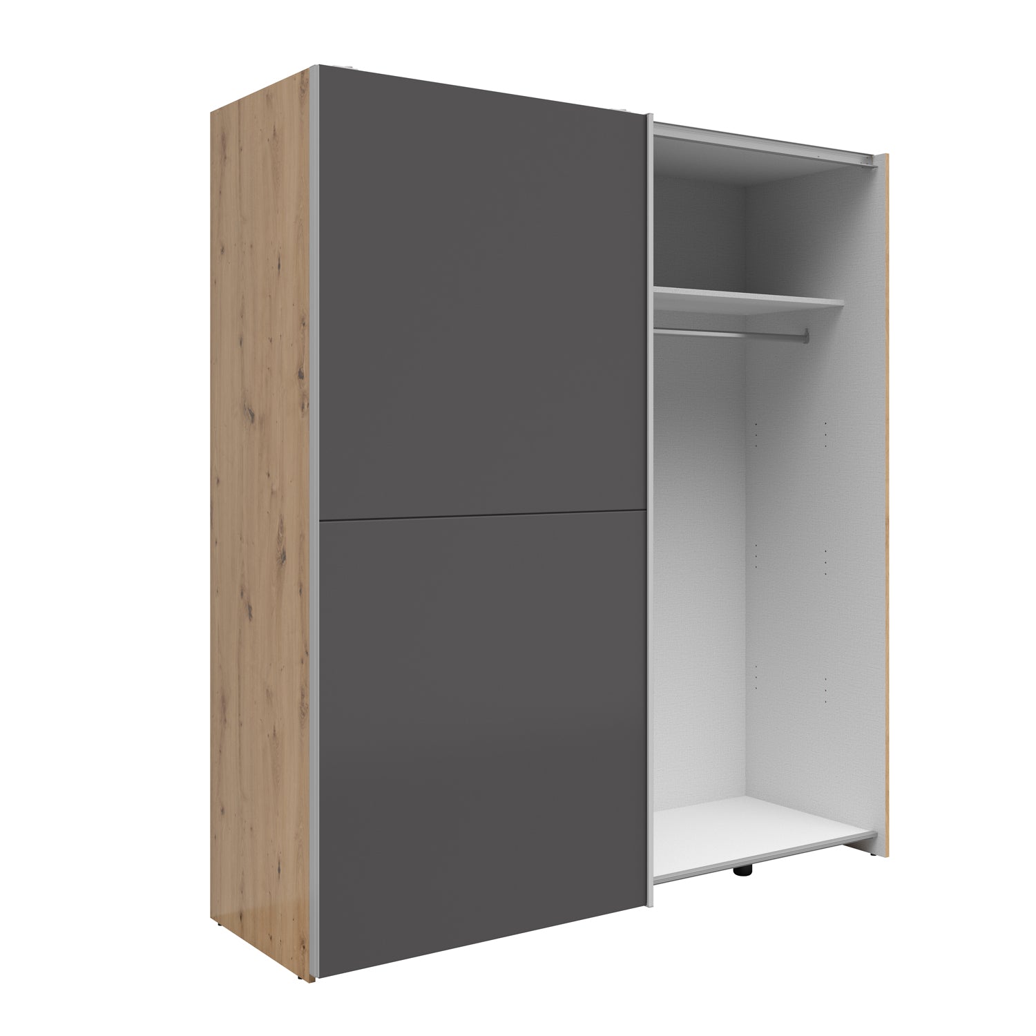 Sonya 2 Door Sliding Wardrobe - Artisan Oak / Graphite