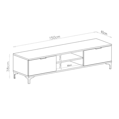 Lana Modern TV Stand with Open Shelving - Elegant Walnut