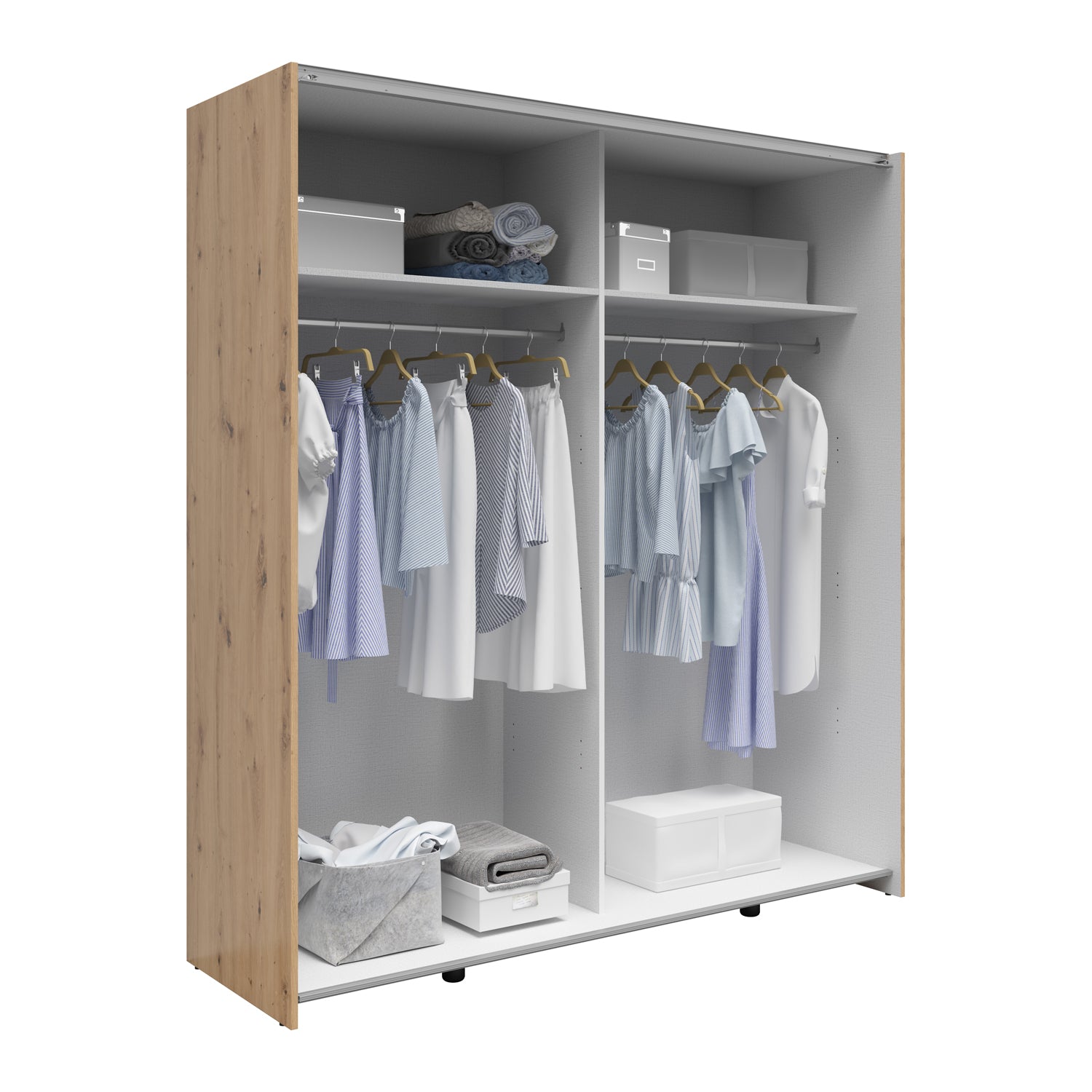 Sonya 2 Door Sliding Wardrobe - Artisan Oak / Graphite