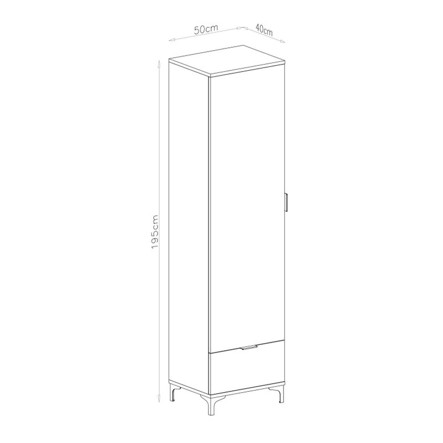 Lana Modern Tall Cabinet with Door and Drawer – Beige