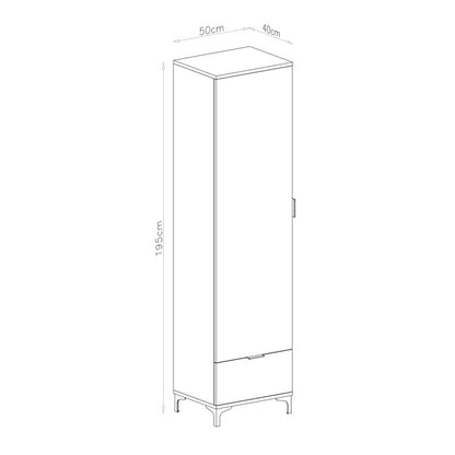 Lana Modern Tall Cabinet with Door and Drawer – Beige