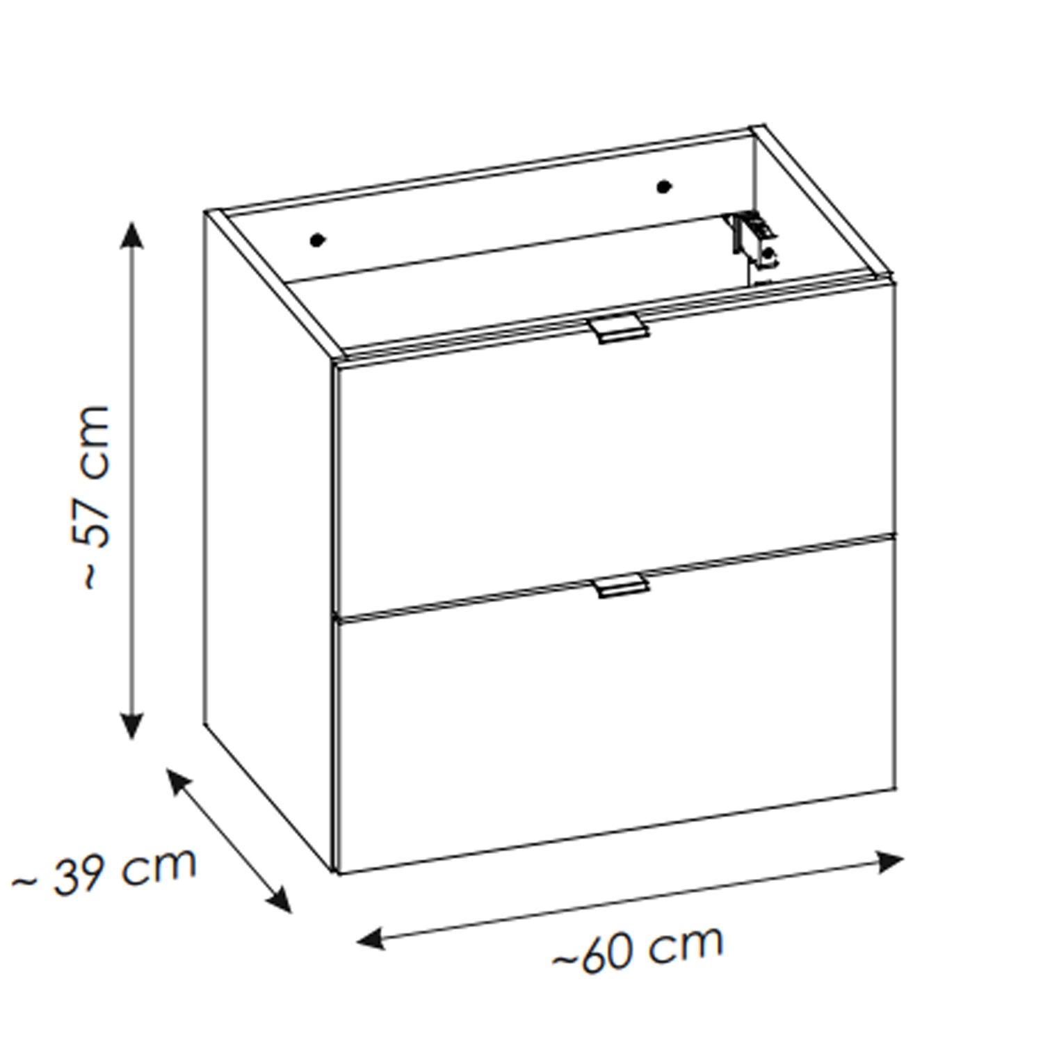 Dove Bathroom Vanity Cabinets Set with Round Worktop Basin 60cm and Tall Cabinet - Evoke Oak