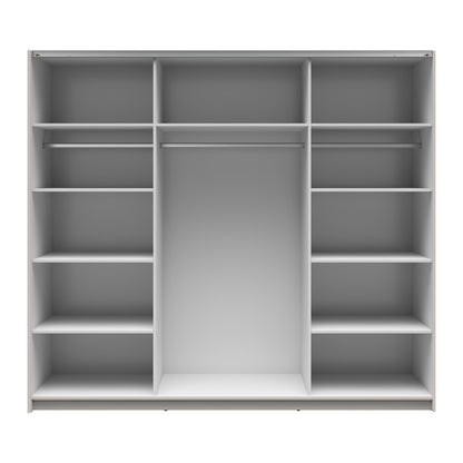 Exter 2 Door Sliding 220cm Wardrobe With Mirror - Cashmere