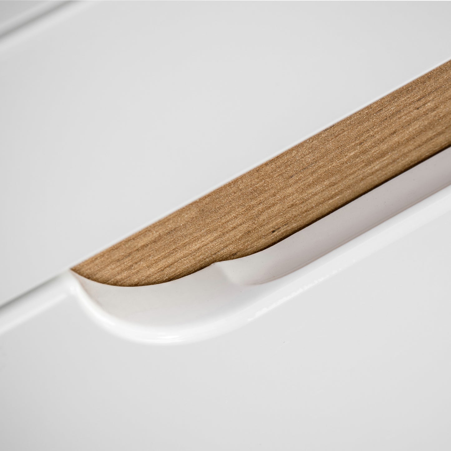 Aruba 2 Drawer Bathroom Cabinet Vanity Unit 50cm with Built-In Basin - Gold Craft Oak / White Gloss