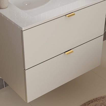 Dalia Bathroom Cabinet 60cm with 2 Drawers and Basin - Cashmere