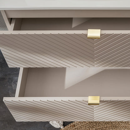 Viva Bathroom Vanity Unit with Basin 80 cm Ribbed Fluted - Cashmere