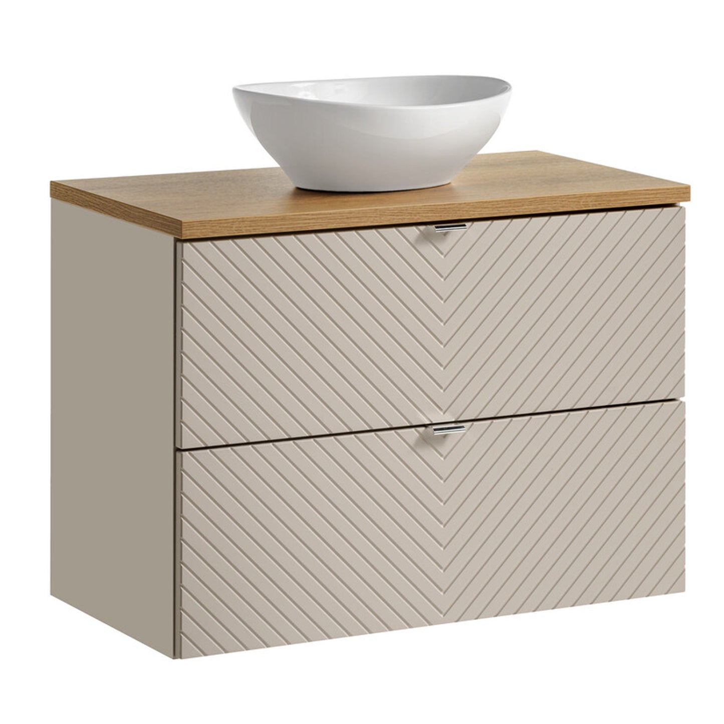 Viva 80cm Bathroom Cabinet with Oval Basin - Cashmere
