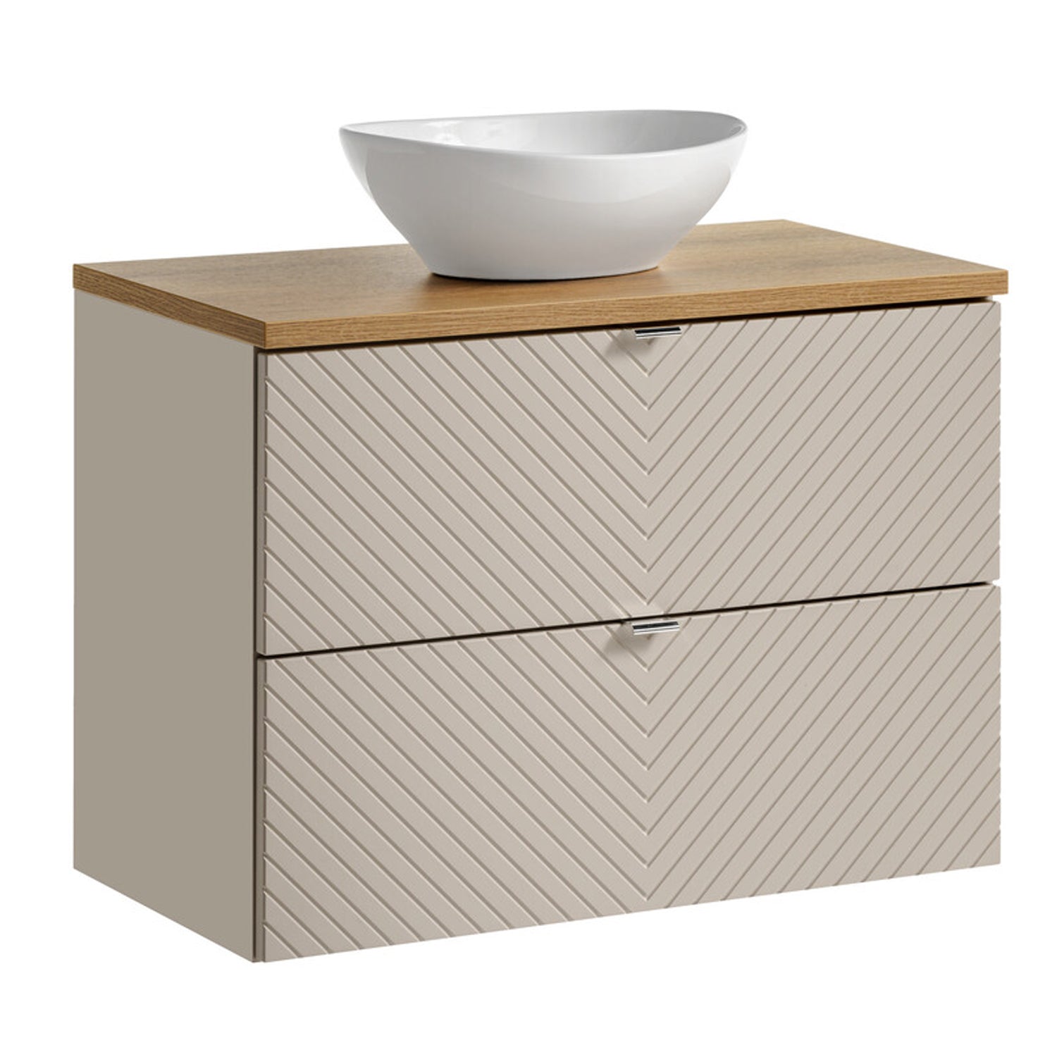 Viva 80cm Bathroom Cabinet with Oval Basin - Cashmere
