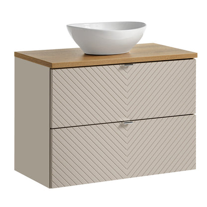 Viva 80cm Bathroom Cabinet with Oval Basin - Cashmere