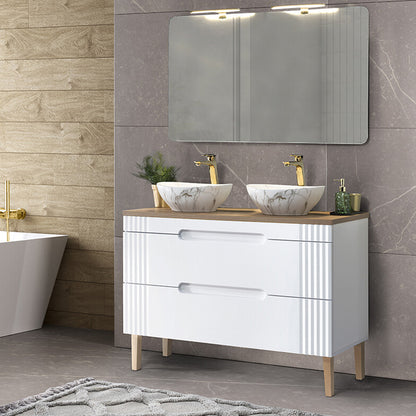 Fija Bathroom Cabinet Vanity 120 cm with Oval Basin - White