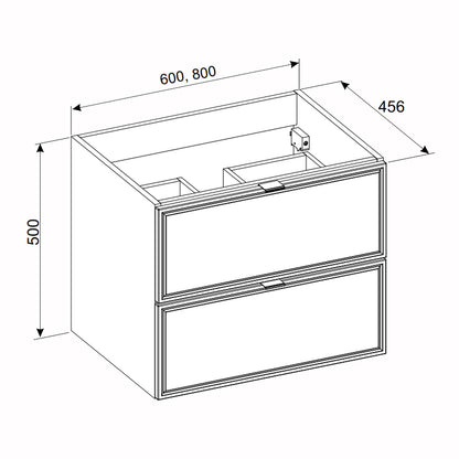 Talia Casella Bathroom Cabinet Vanity 60 cm with Basin - Casella Oak