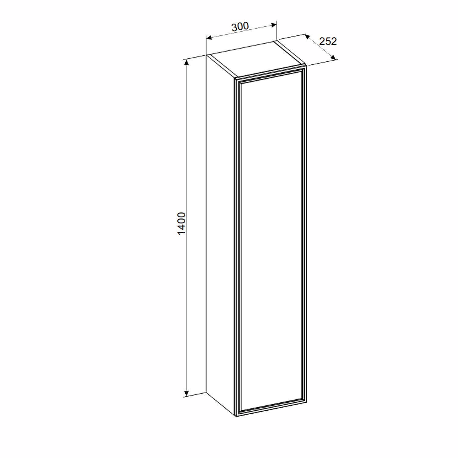 Talia Casella Bathroom Cabinet Vanity Tall Unit - Casella Oak