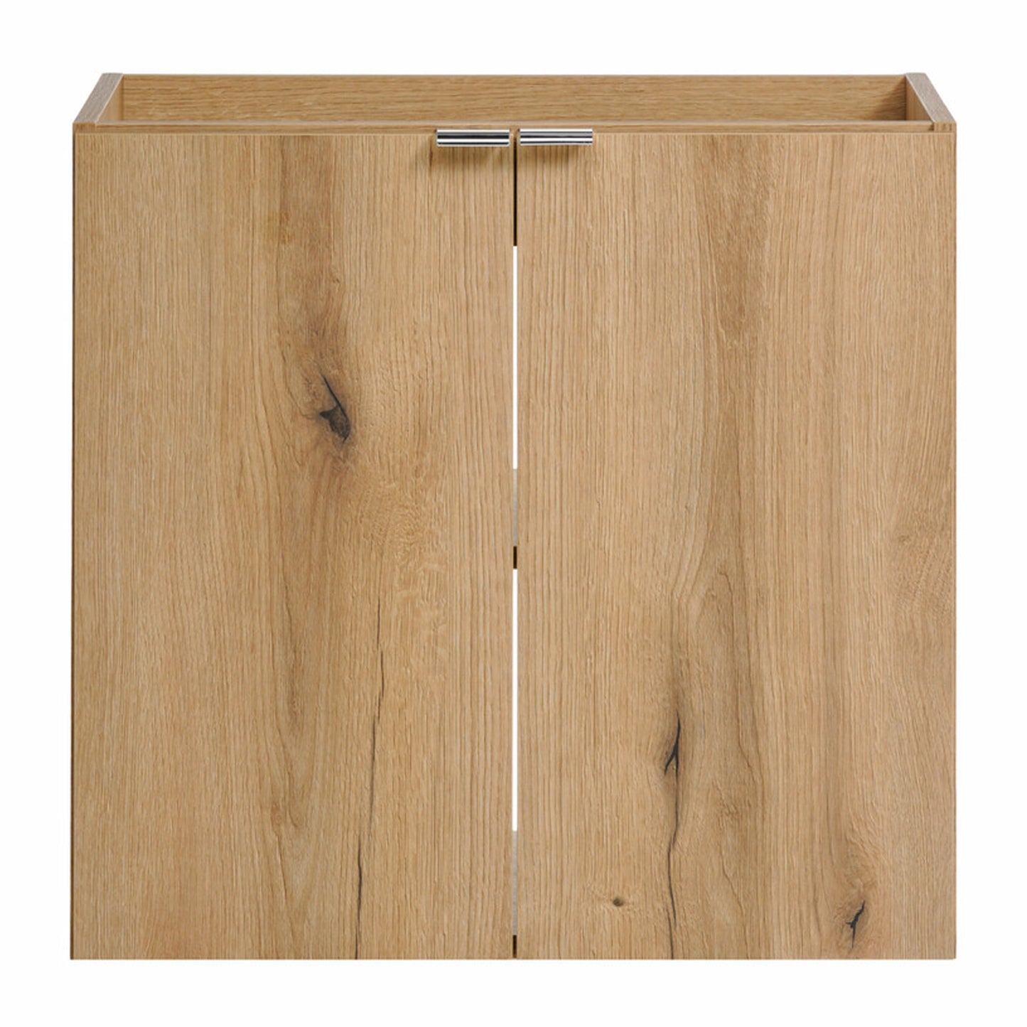 Dove 2 Door Bathroom Cabinet Vanity Unit with Built-In Basin 60cm - Evoke Oak