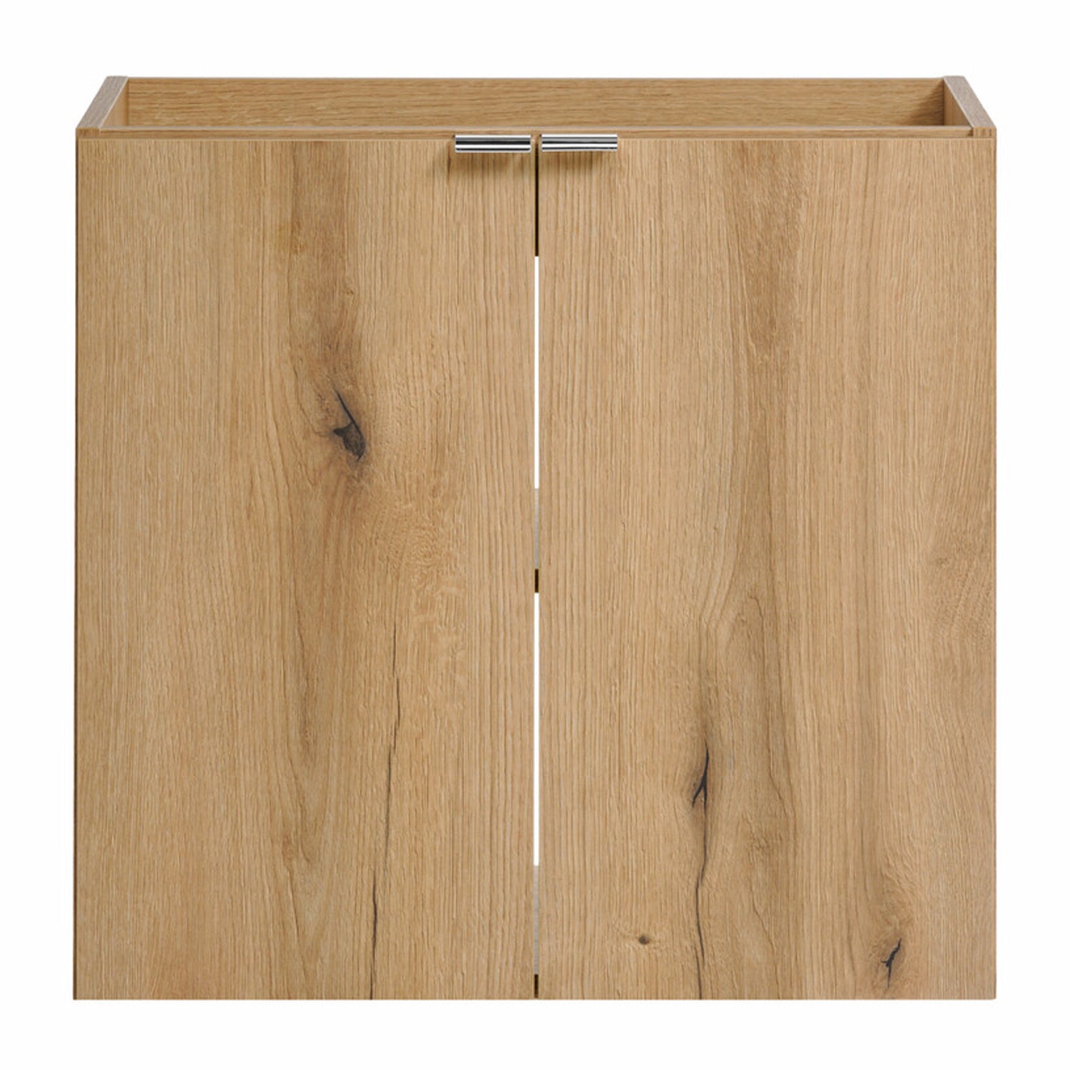 Dove 2 Door Bathroom Cabinet Vanity Unit with Built-In Basin 60cm - Evoke Oak