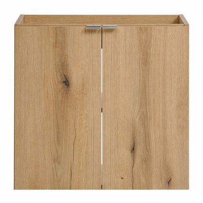 Dove 2 Door Bathroom Cabinet Vanity Unit with Built-In Basin 60cm - Evoke Oak