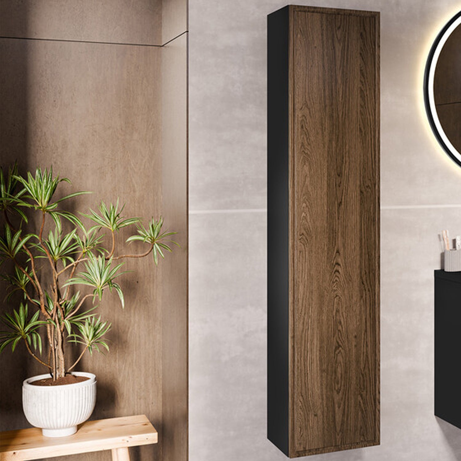 Talia Casella Bathroom Cabinet Vanity Tall Unit - Casella Oak