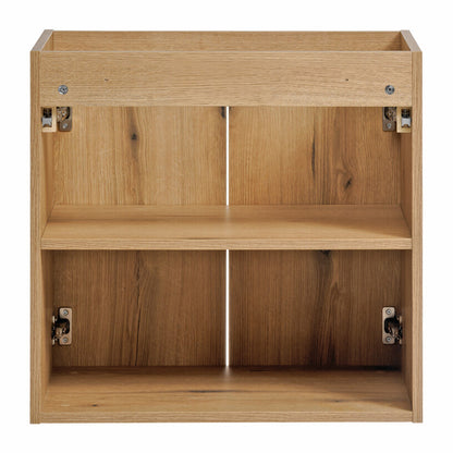 Dove 2 Door Bathroom Cabinet Vanity Unit with Built-In Basin 60cm - Evoke Oak
