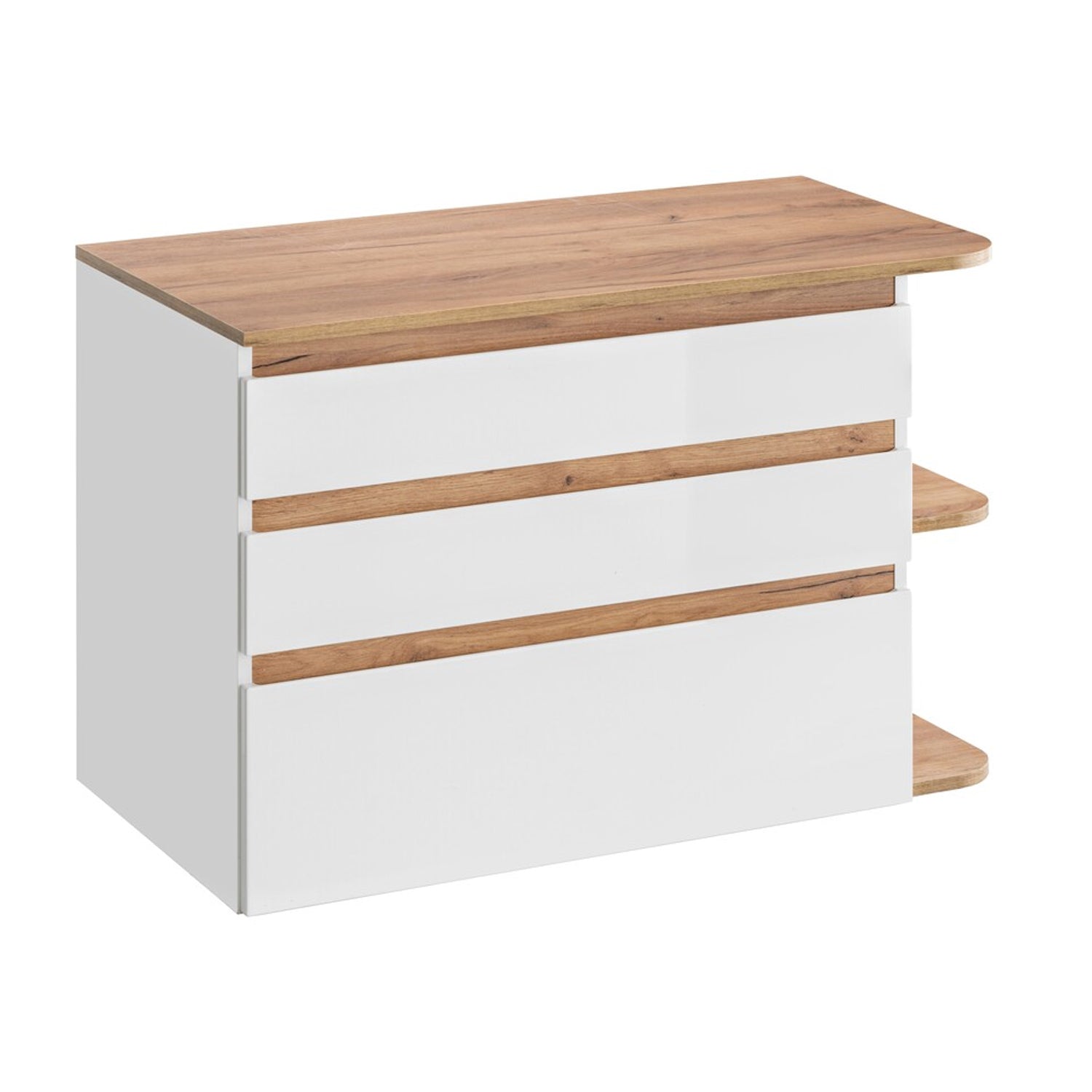 Platinum Bathroom Cabinet Vanity 90 cm - White/Gold Craft Oak