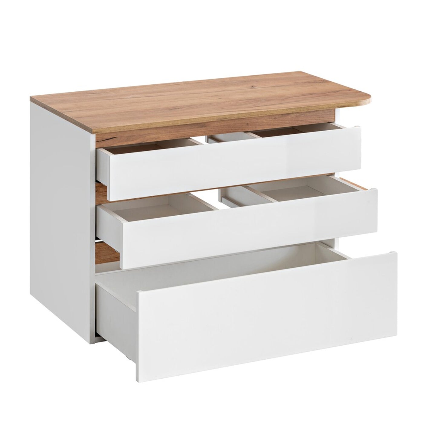 Platinum Bathroom Cabinet Vanity 90 cm - White/Gold Craft Oak