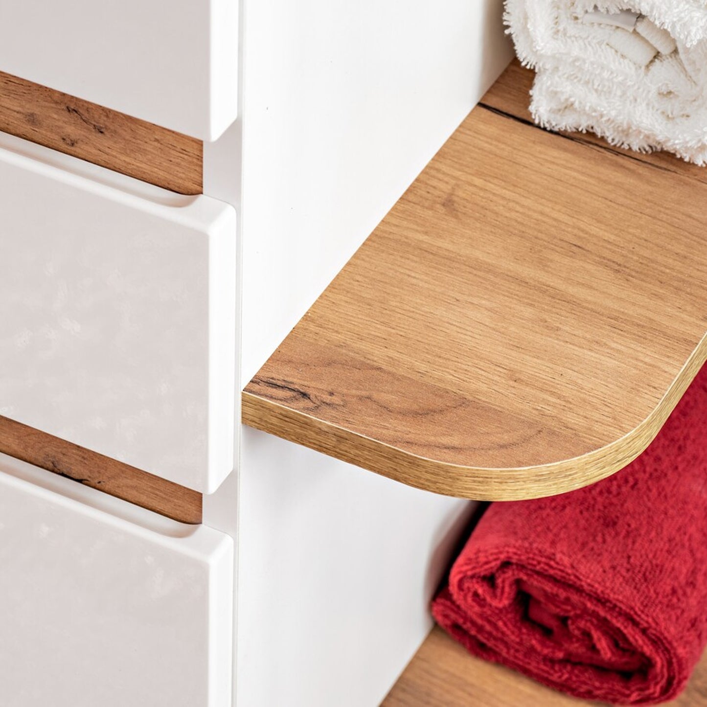 Platinum Bathroom Cabinet Vanity 90 cm - White/Gold Craft Oak