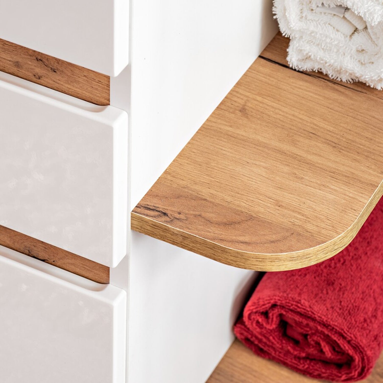 Platinum Bathroom Cabinet Vanity 90 cm - White/Gold Craft Oak