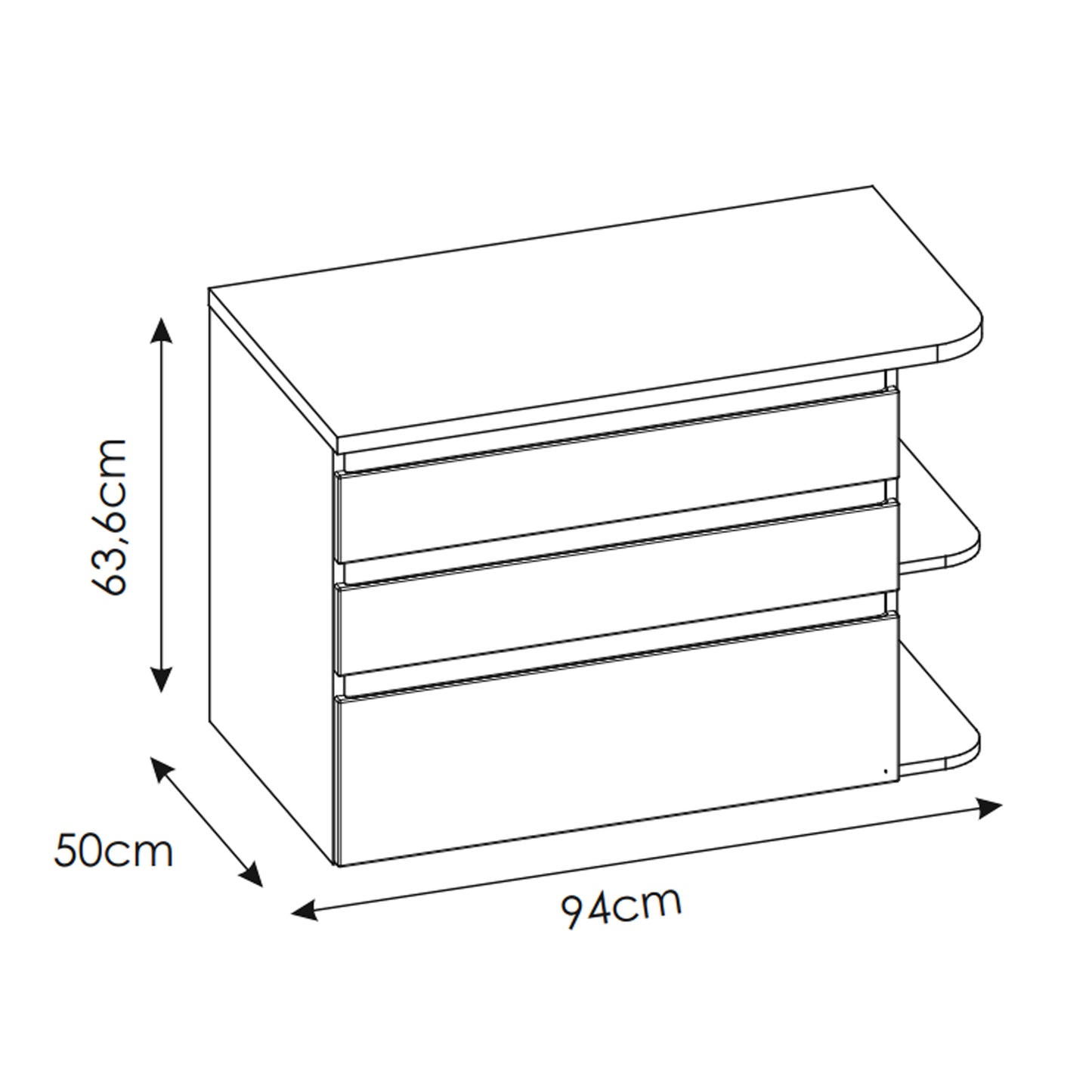 Platinum Bathroom Cabinet Vanity 90 cm - White/Gold Craft Oak