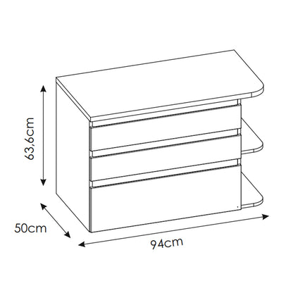Platinum Bathroom Cabinet Vanity 90 cm - White/Gold Craft Oak