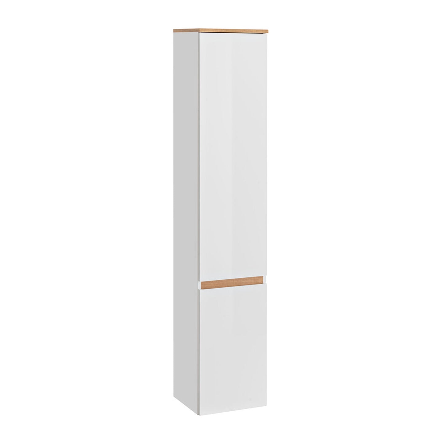 Platinum Bathroom Cabinet Vanity Tall Unit - White/Gold Craft Oak