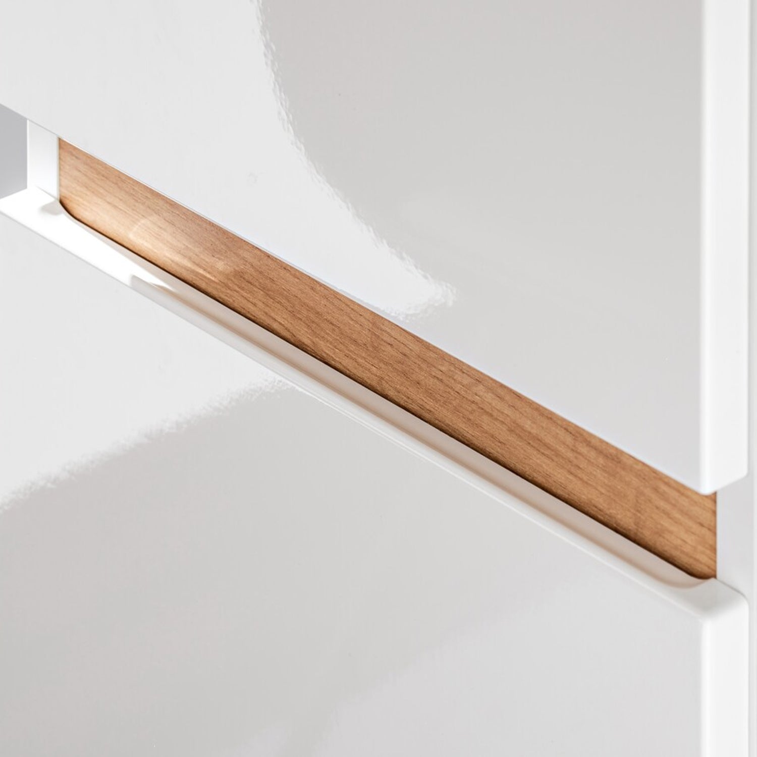 Platinum Bathroom Cabinet Vanity Tall Unit - White/Gold Craft Oak