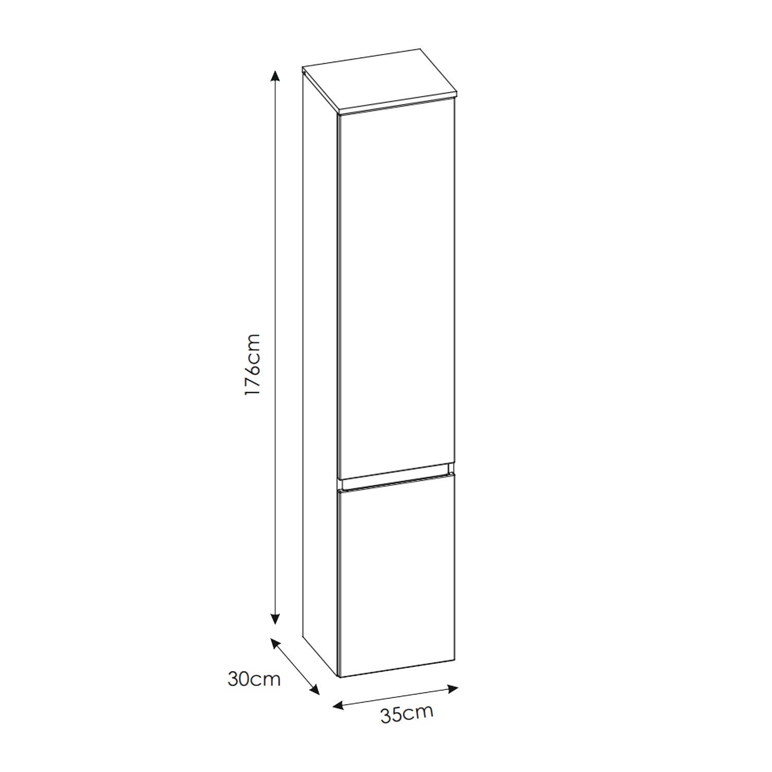 Platinum Bathroom Cabinet Vanity Tall Unit - White/Gold Craft Oak