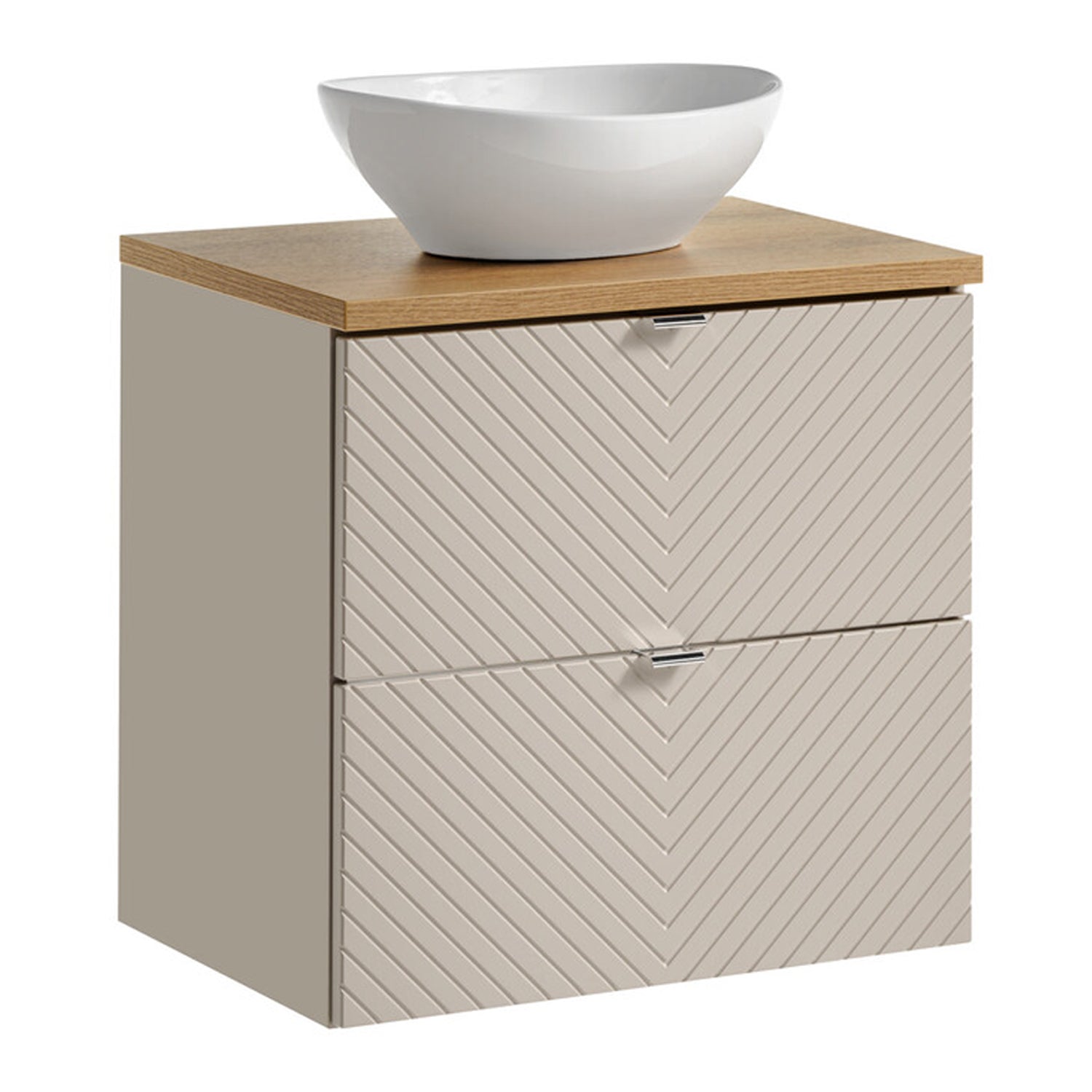 Viva 60cm Bathroom Cabinet with Oval Basin - Cashmere