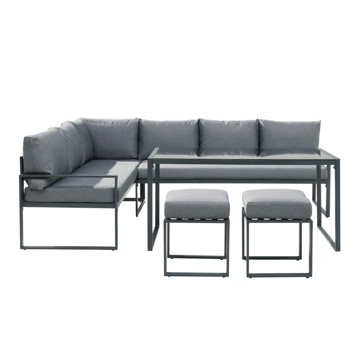 Evora Metal Frame Outdoor Lounge Set - Graphite