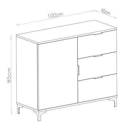 Lana Modern Sideboard with Drawers and Cabinet – Elegant Walnut