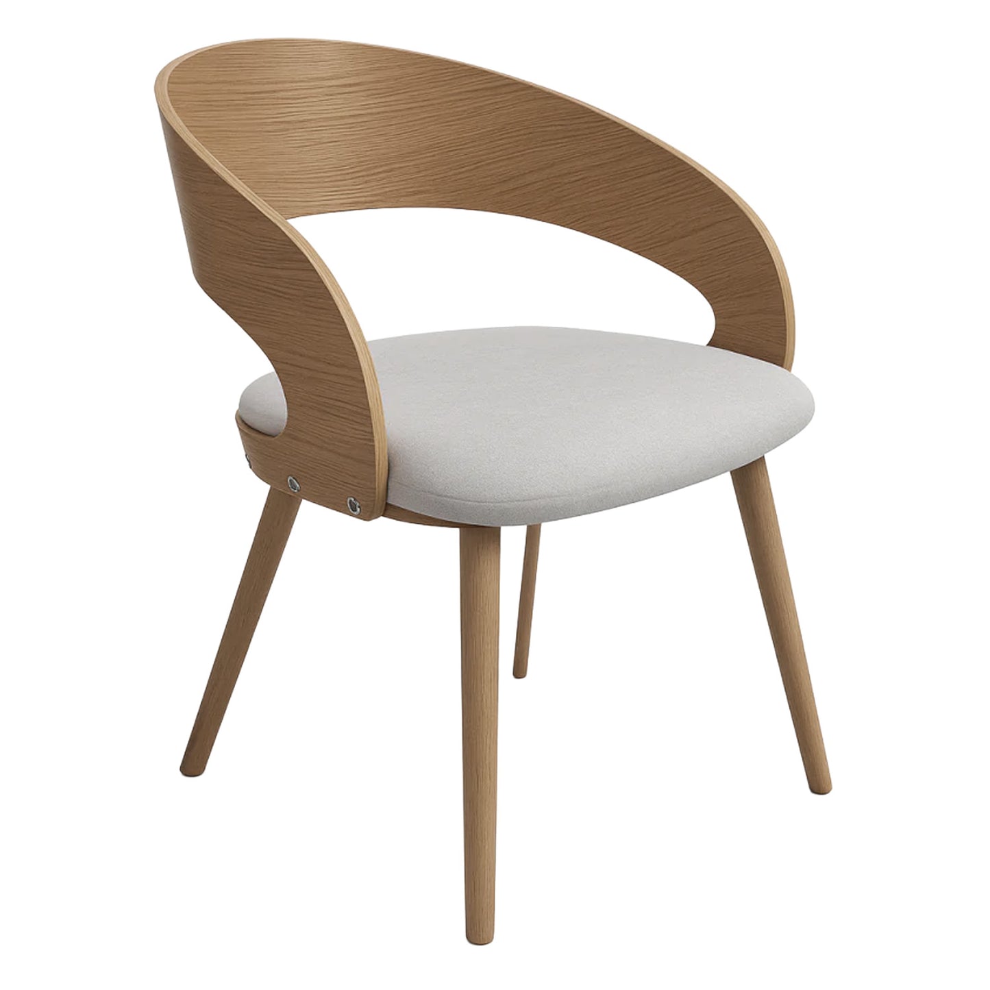 Ruston Scandinavian Style Set of 4 Wooden Chairs - Natural Beech / Light Grey