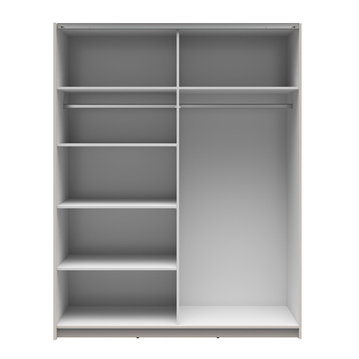 Exter 2 Door Sliding 153cm Wardrobe With Mirror - Cashmere