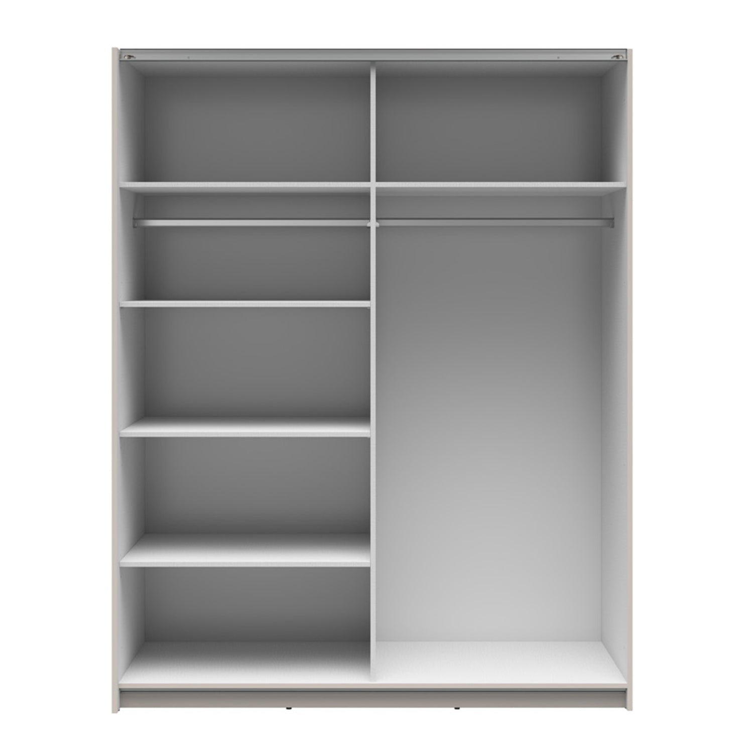 Exter 2 Door Sliding 153cm Wardrobe With Mirror - Cashmere