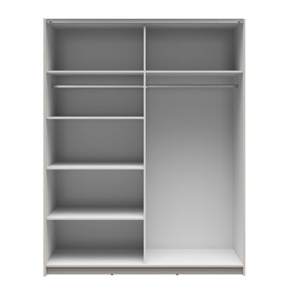 Exter 2 Door Sliding 153cm Wardrobe With Mirror - Cashmere